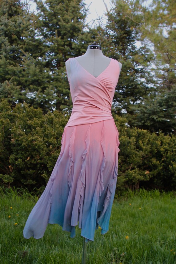 Mermaid Fairy Dress Ombre Dyed with flowy skirt One-Of-A-Kind.
