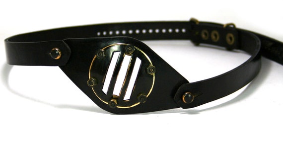 STEAMPUNK EYEPATCH black leather blackened brass O by MannAndCo steampunk buy now online