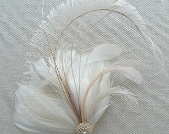 Bridal Feather Fascinator Wedding Feather Headpiece Bridal