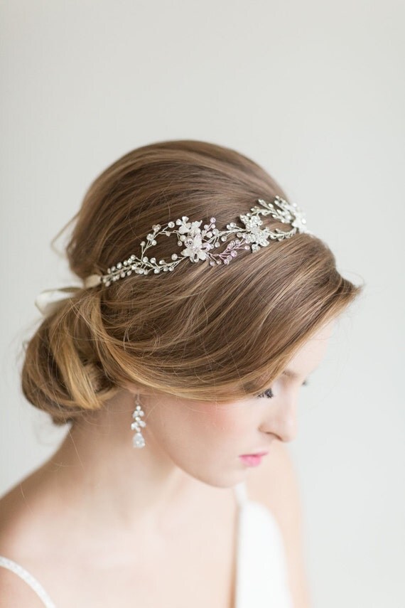 Wedding Hair Vine Bridal Headpiece Bridal Hairpiece Ribbon