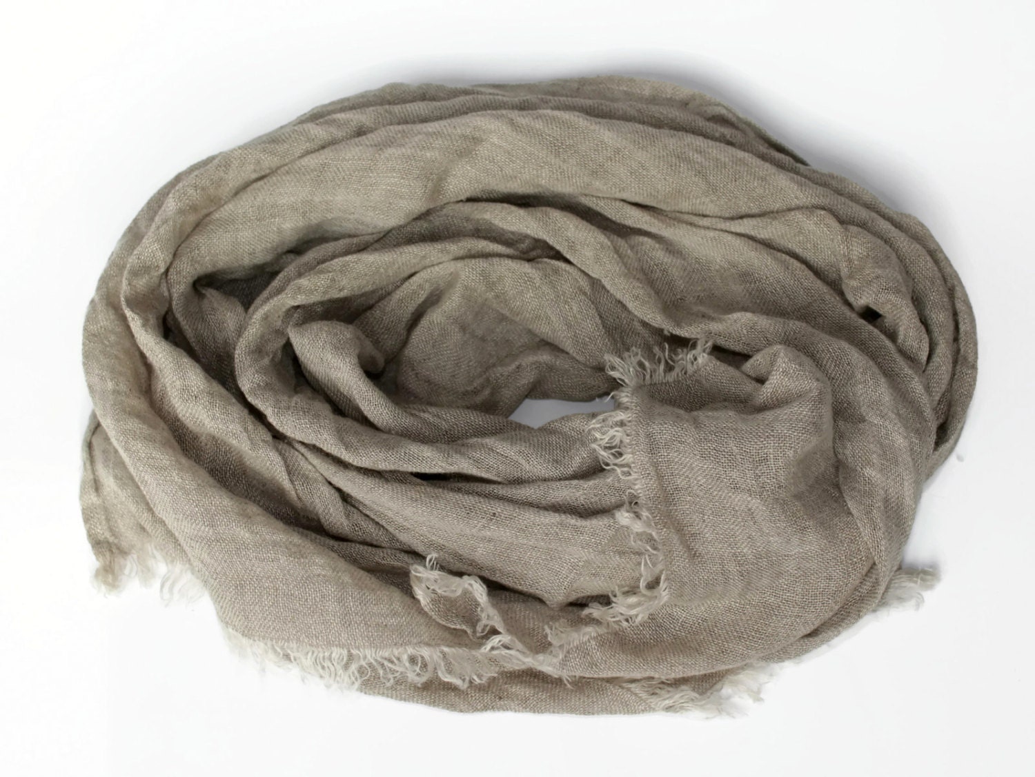 Linen Scarf Light Grey Mens Scarf Sandy Gray Pure Linen