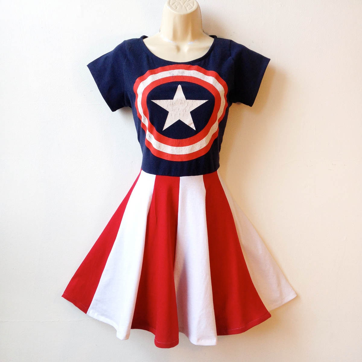 Captain America Dress Womens Superhero Halloween Costume