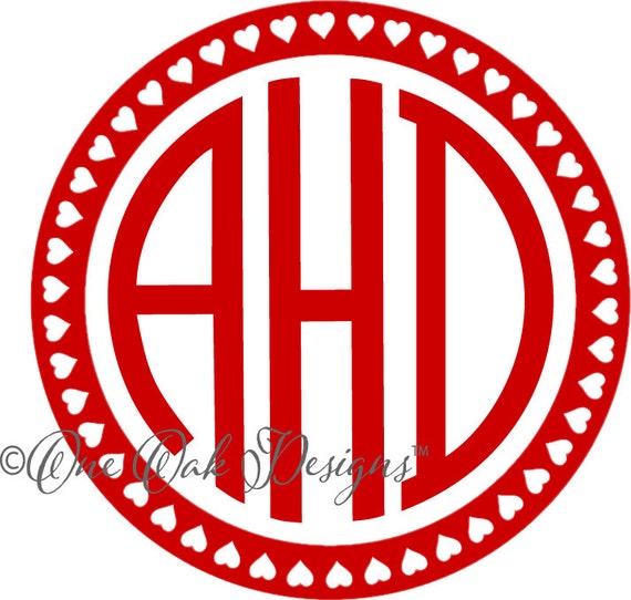 Download Heart Circle Monogram Frame SVG File PDF / dxf / jpg / png