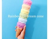 ETSY Pretend Felt food Play food Rainbow Ice Cream Cone