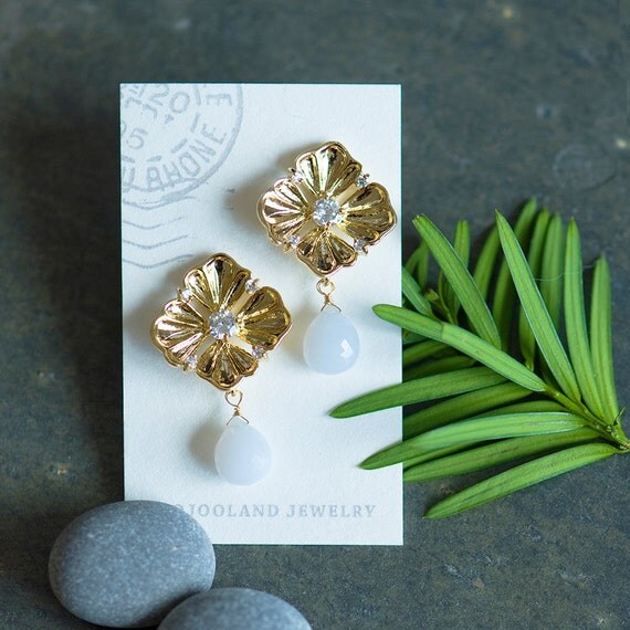 Powder blue earrings Wedding earrings Crystal bridal by joojooland