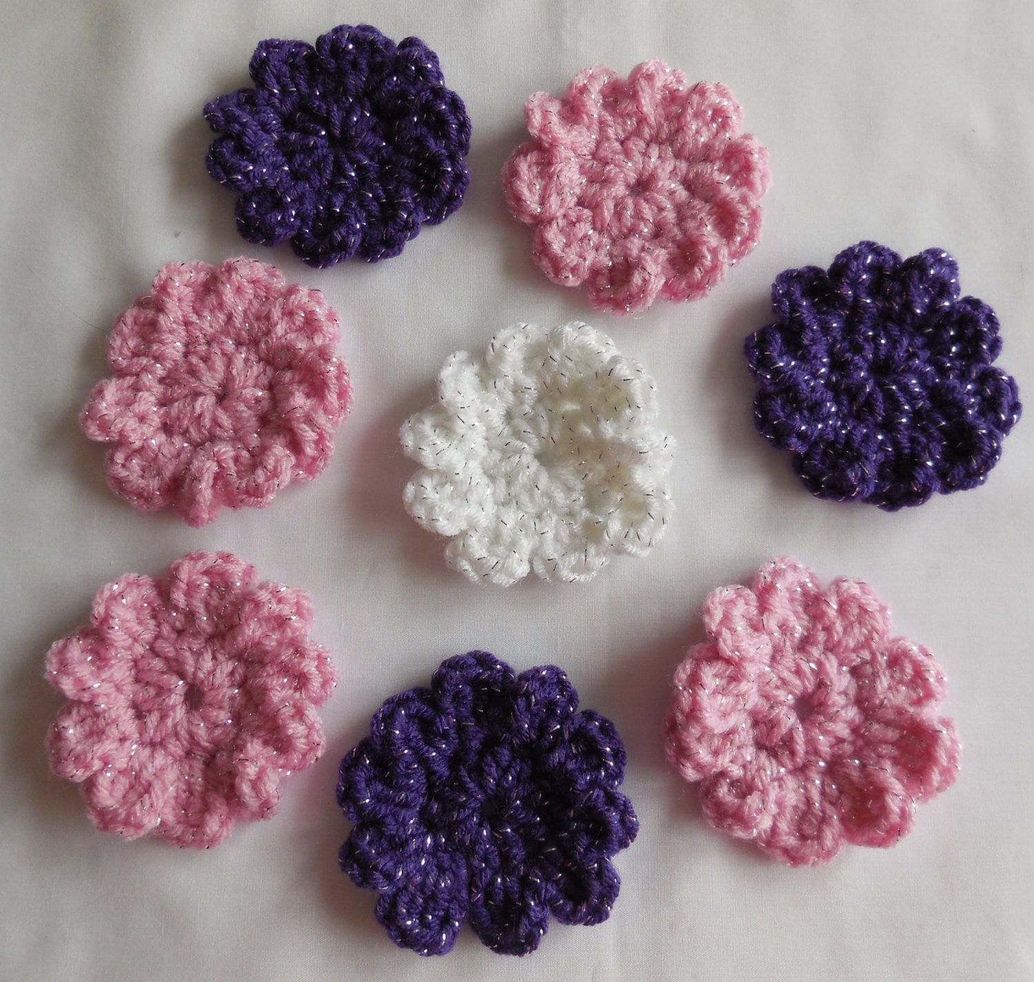 Decorative Crochet Flower Embellishments Handmade Crochet