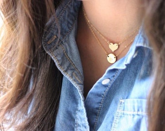 Heart Gold Necklace - Celebrity Style - 14K Goldfilled