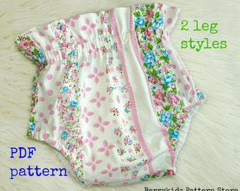 Diaper cover pattern, Nappy cover pattern, Bloomer sewing pattern, Baby bloomers, Baby pattern pdf (S126) - 4 Sizes 0-3/3-6/6-12/12-24mth