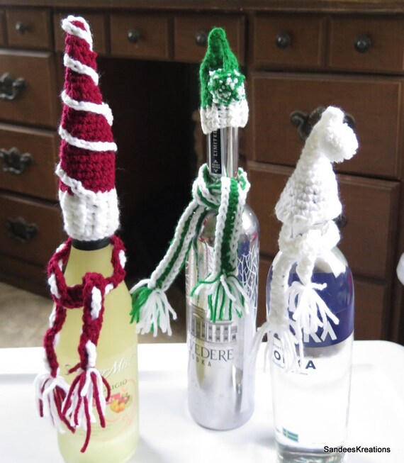 Bottle Toppers Crochet Liquor Bottle Toppers by SandeesKreations