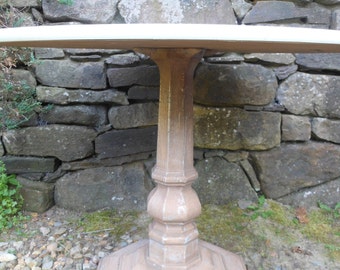 Vintage aluminum faux bois painted pedestal table base