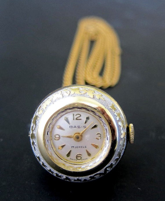 Vintage Swiss Ball/Orb Dome Shaped Watch Pendant with 24