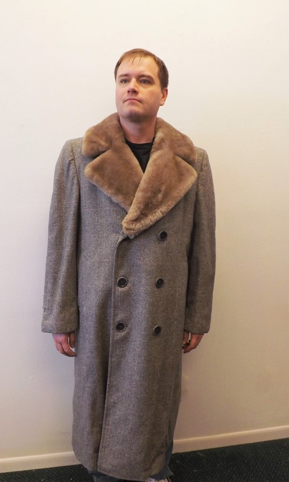 Items similar to 40s Mens Winter Coat Alpaca Timme Tuft JC