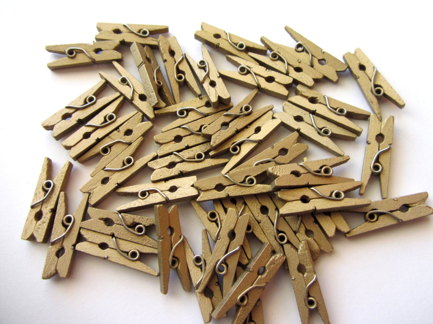 25 Mini Wood Clothespins Gold Mini Clothespin Mini Clothes