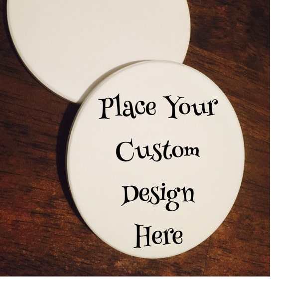 Custom Logo Stone Coasters Personalized Coaster Set Tile Stone