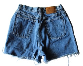 Items similar to Patched Denim / Hand Reworked Vintage Jean Shorts with ...
