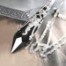 Black Crystal Necklace Sterling Silver Necklace Victorian Style Black Swarovski Crystal Black Pendant Necklace Crystal Teardrop Jewelry