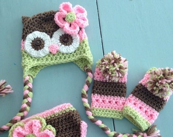 Owl hat, leg warmers and diaper cover pattern