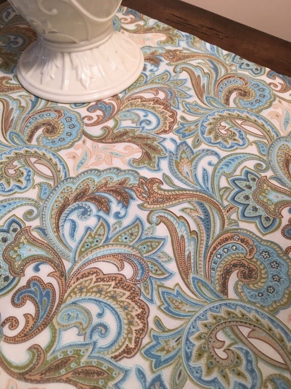 Blue Paisley Table Runner by SewMuchtoSell on Etsy