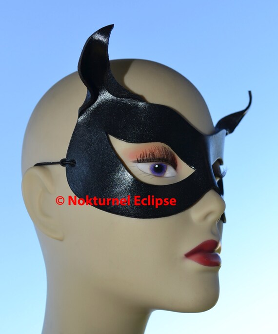 Catwoman Leather Mask with Little Cat Ears Harley Quinn
