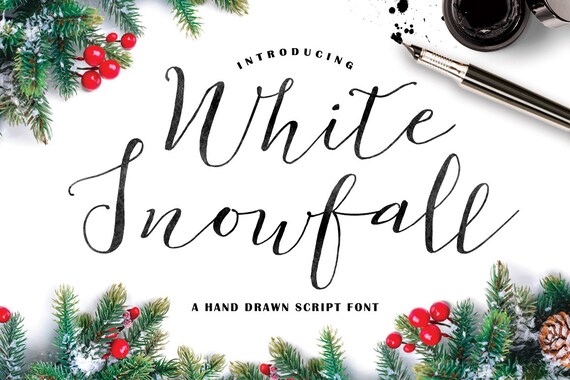 Calligraphy Font, Hand Writing, Digital Fonts, Wedding Font, Invitation Font, Script Font, Digital Download, White Snowfall
