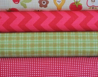 Farm Fresh Cream Rootcellar 4 Fat Quarters Bundle by October Afternoon for Riley Blake, 1 yard total