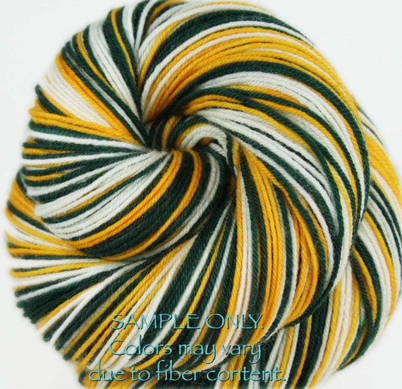 Dyed to Order: PACKERS Self-striping Sock Yarn