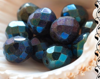 Fire Polished Round Beads 8 mm Multicolored 10 pcs