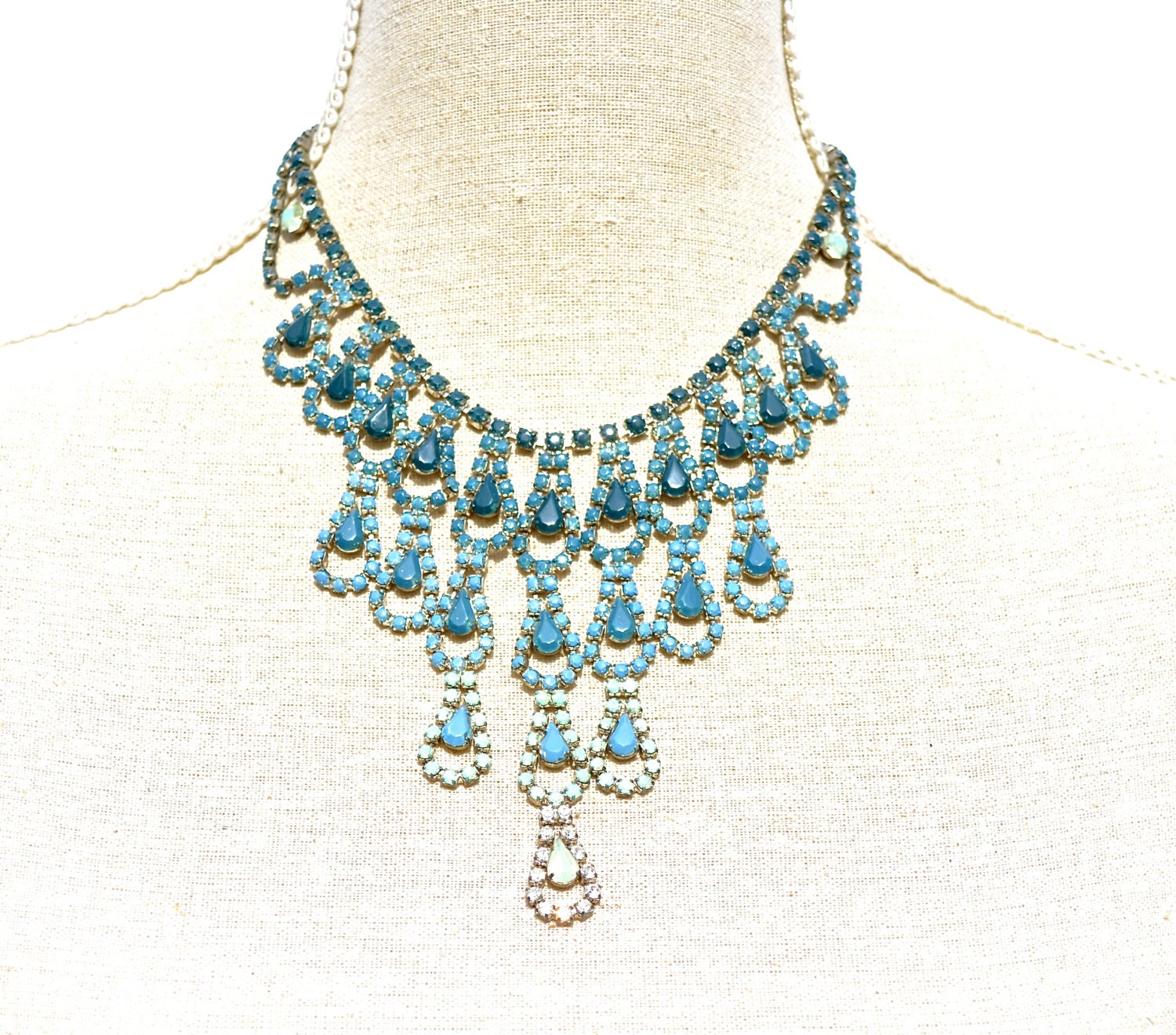 Vintage Rhinestone Statement Necklace by dabchickvintagegems