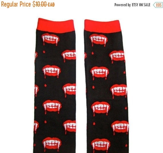 ON SALE Leg Warmers Vampire Red and Black by RebelandHeart