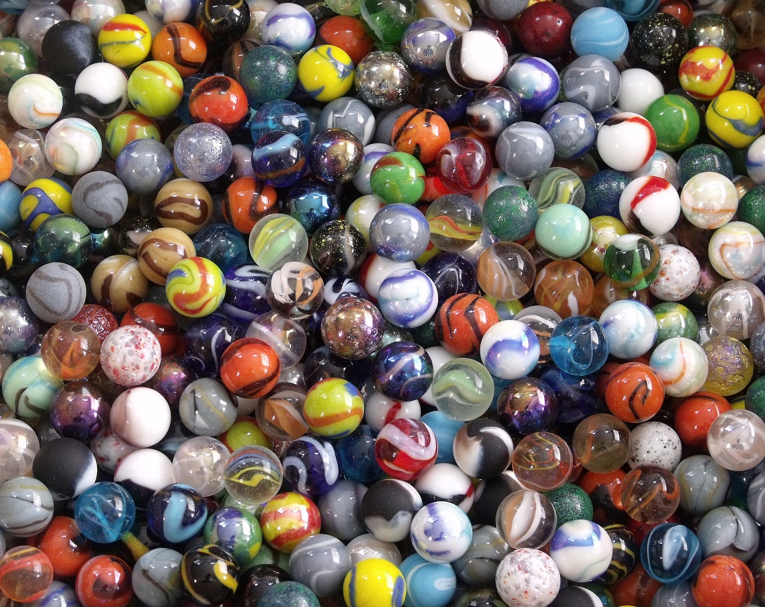 50 Mixed Target Marbles 5/8 16mm diameter