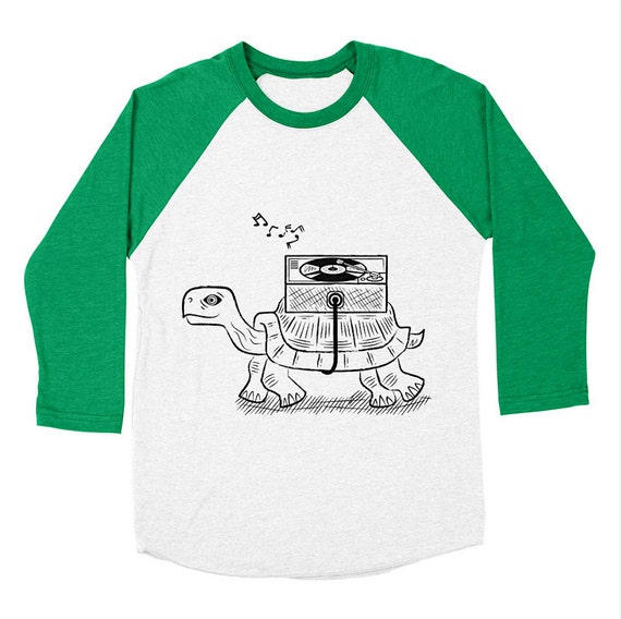 TORTOISE WAX - Long Sleeve Baseball - Mdern / Retro - Triblend T-Shirt - Mens / Womens T-shirt / Tee - iOTA iLLUSTRATiON