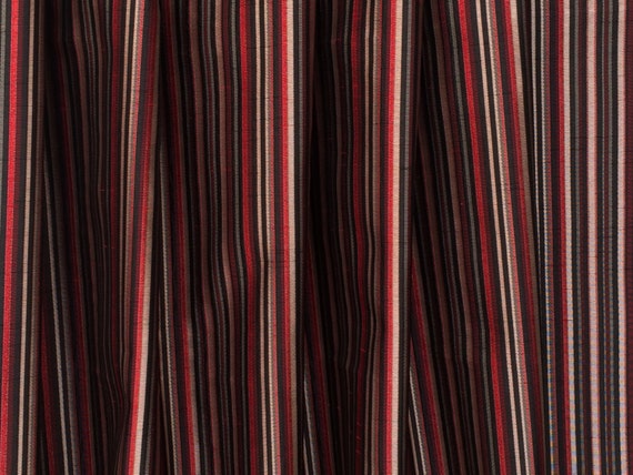 Red Striped Drapes For Living Room