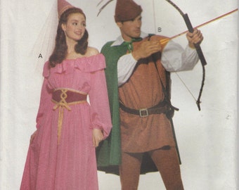 Robin Hood Costume Pattern Princess Uncut Adult Size XS - M 8 - 14 Butterick 5749