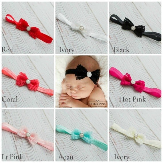 Red Baby headbandBaby HeadbandsChristmas headband by ThinkPinkBows