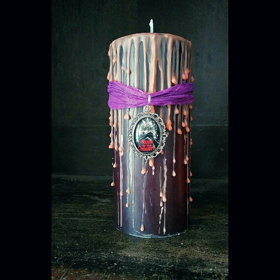 Items similar to Horror film, b movie candle, house by the cemetery