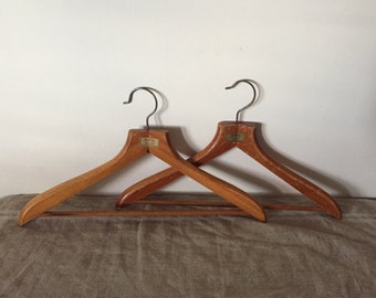 Two VINTAGE wooden clothes hangers. Vintage home / decor