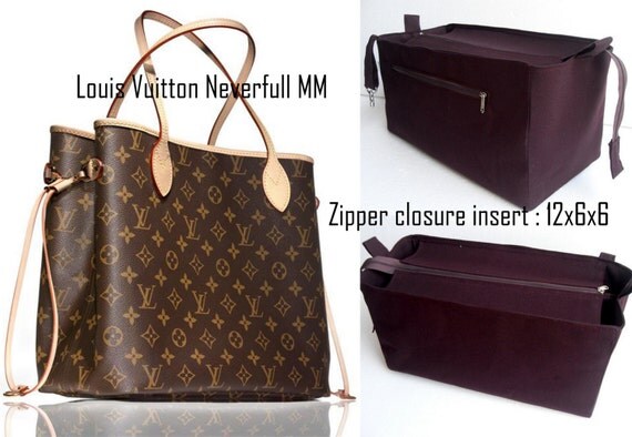 Purse organizer for Louis Vuitton Neverfull MM with Zipper