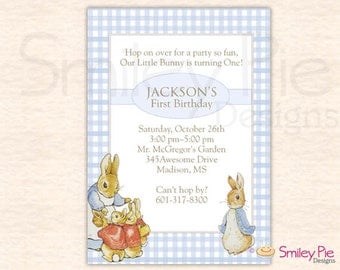Peter Rabbit Birthday Invitation - Boy