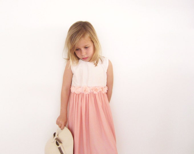 Peach Party Dress, Little girl Silk Party Dress, Elegant Tutu dress for Little girls, Toddler Peach party dresses