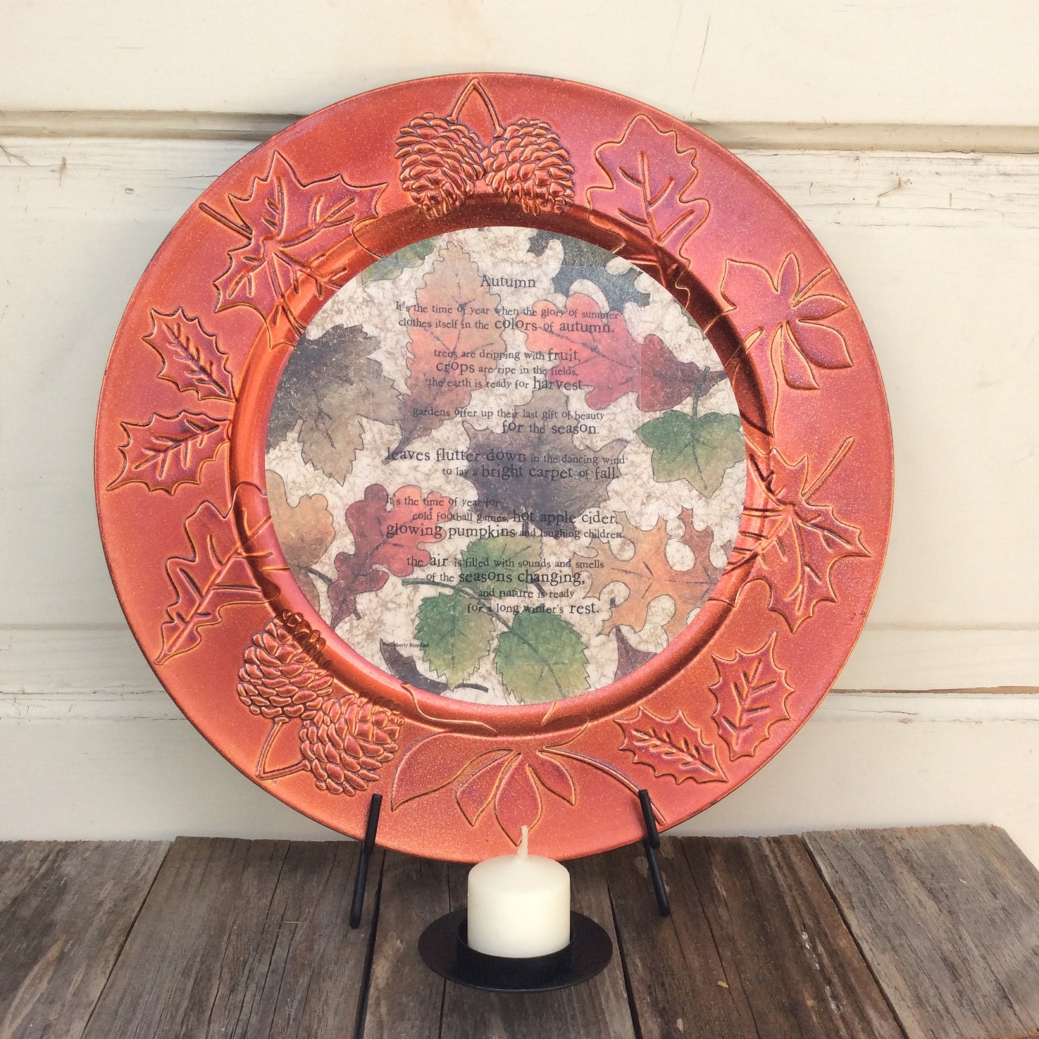 AG Designs Fall Decor Charger Plate & Stand by