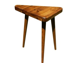 Mid Century Inspired Triangle Side Table - MADE TO ORDER
