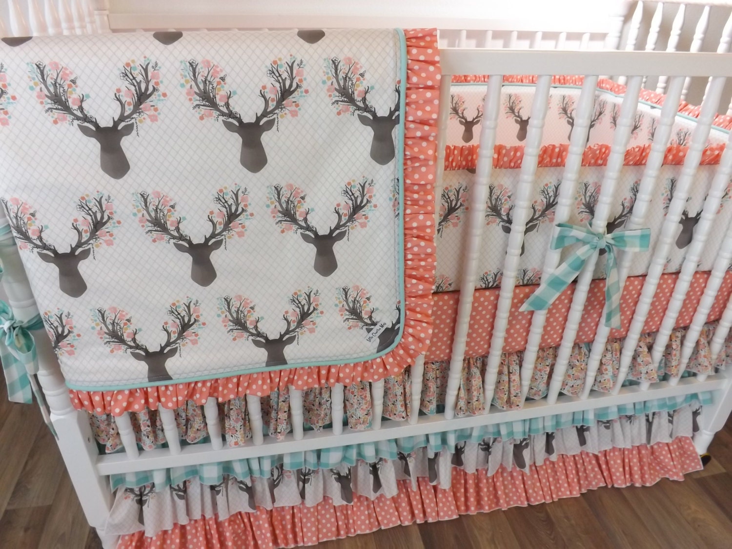 Deer Crib Bedding Girl Baby Bedding MADE TO ORDER Baby