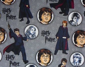 Harry Potter Fabric, Harry, Hermoine, Ron Fabric, Harry Potter Badges, Characters Fabric, JK Rowlings, By the Yard