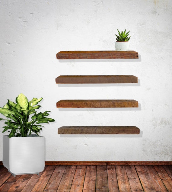 Floating shelf reclaimed wood 2x6