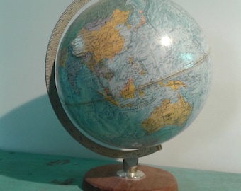 Vintage world globe ,Made in Denmark , 70s , retro earth globe
