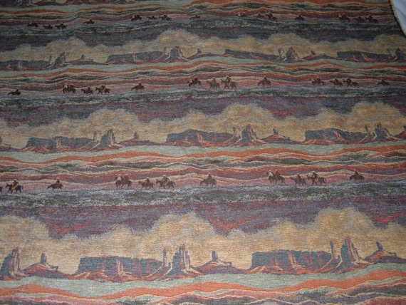 3 Yards of Upholstery Tapestry Fabric-Desert & Mountains with