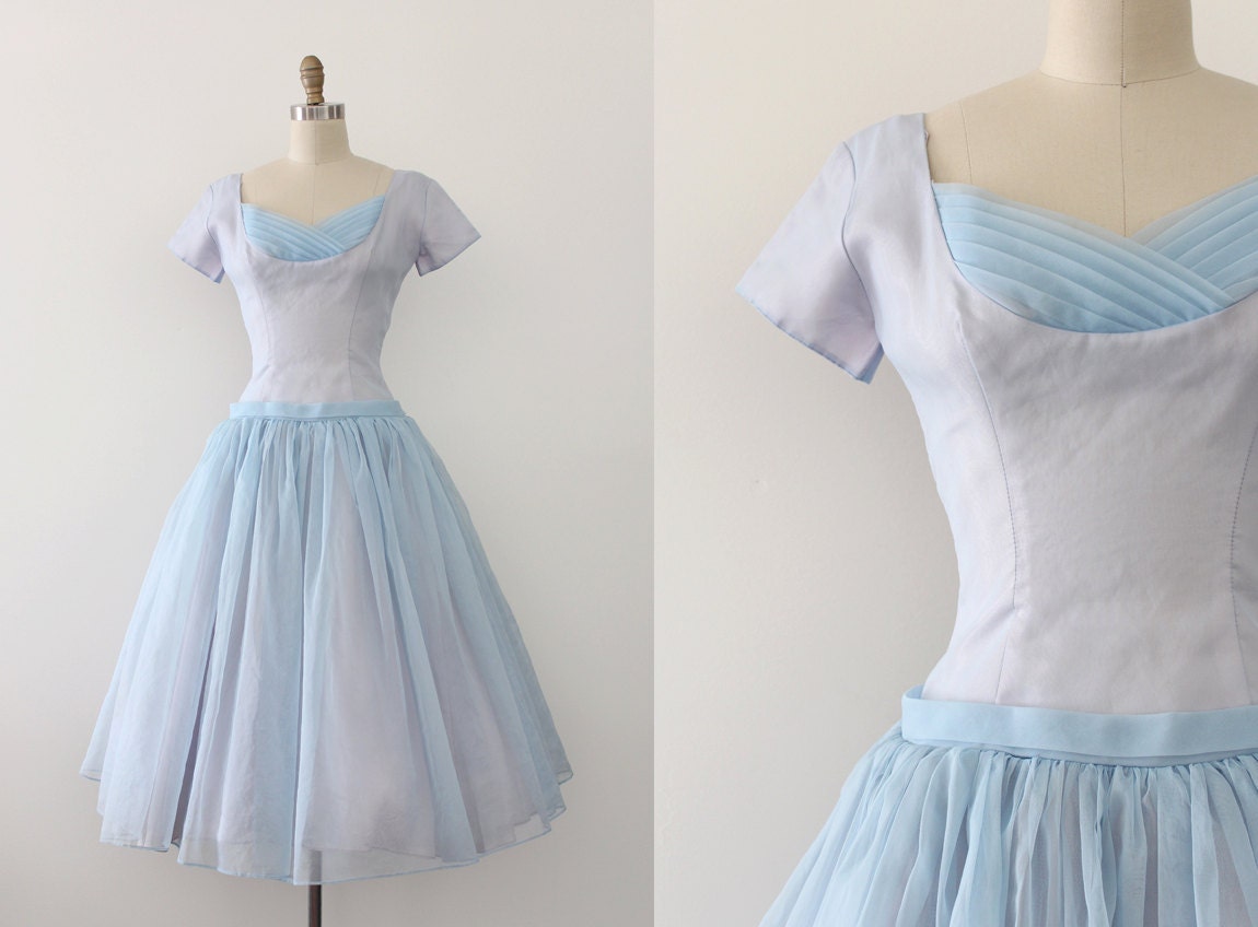 pale blue 50s dress