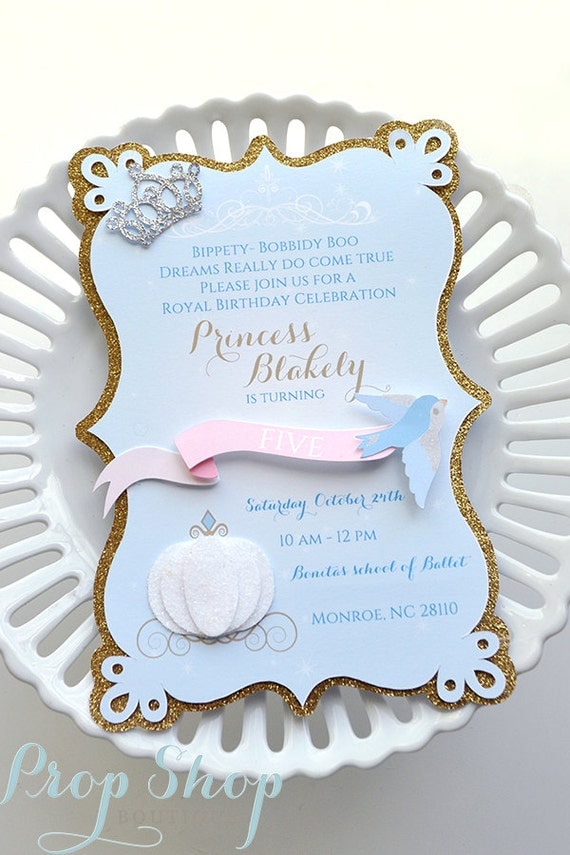 Cindereall Birthday Invitations 4