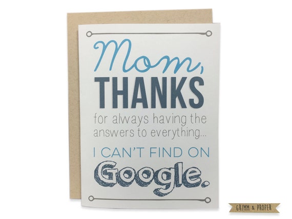 Mom Birthday Card Funny Mothers Day Card Happy
