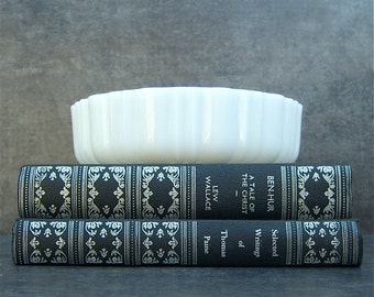 Milk Glass Serving Dish, Retro Mid Century, Minimalist Neutral Decor, Candy Bar, Dog Bowl, Succulent Planter